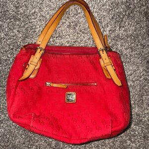 Dooney & Bourke Red and Tan Shoulder Bag